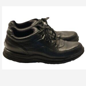 Rockport Leather Walking Shoes Comfort Women’s Size 8.5 Black 1" Heel Stitching